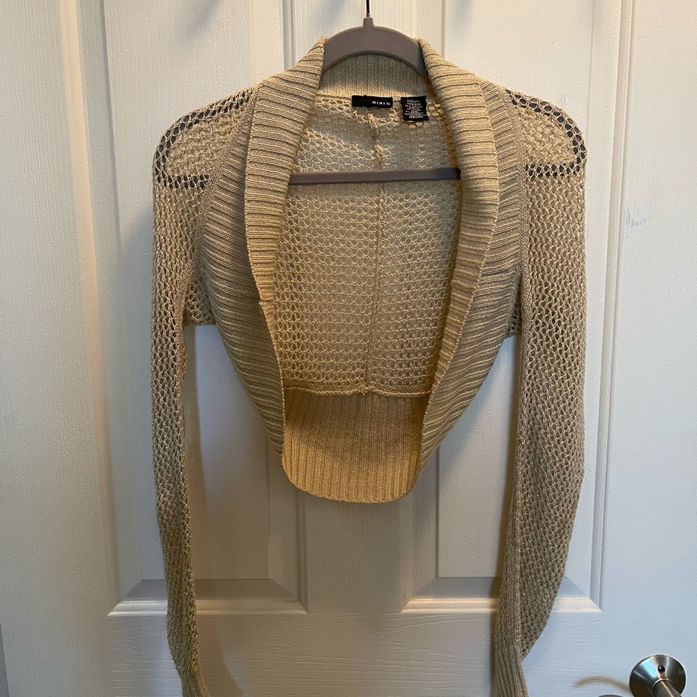 Mixit Cream Chunky Knit Shrug Sweater